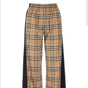 Burberry Louane Side Striped Check Trousers